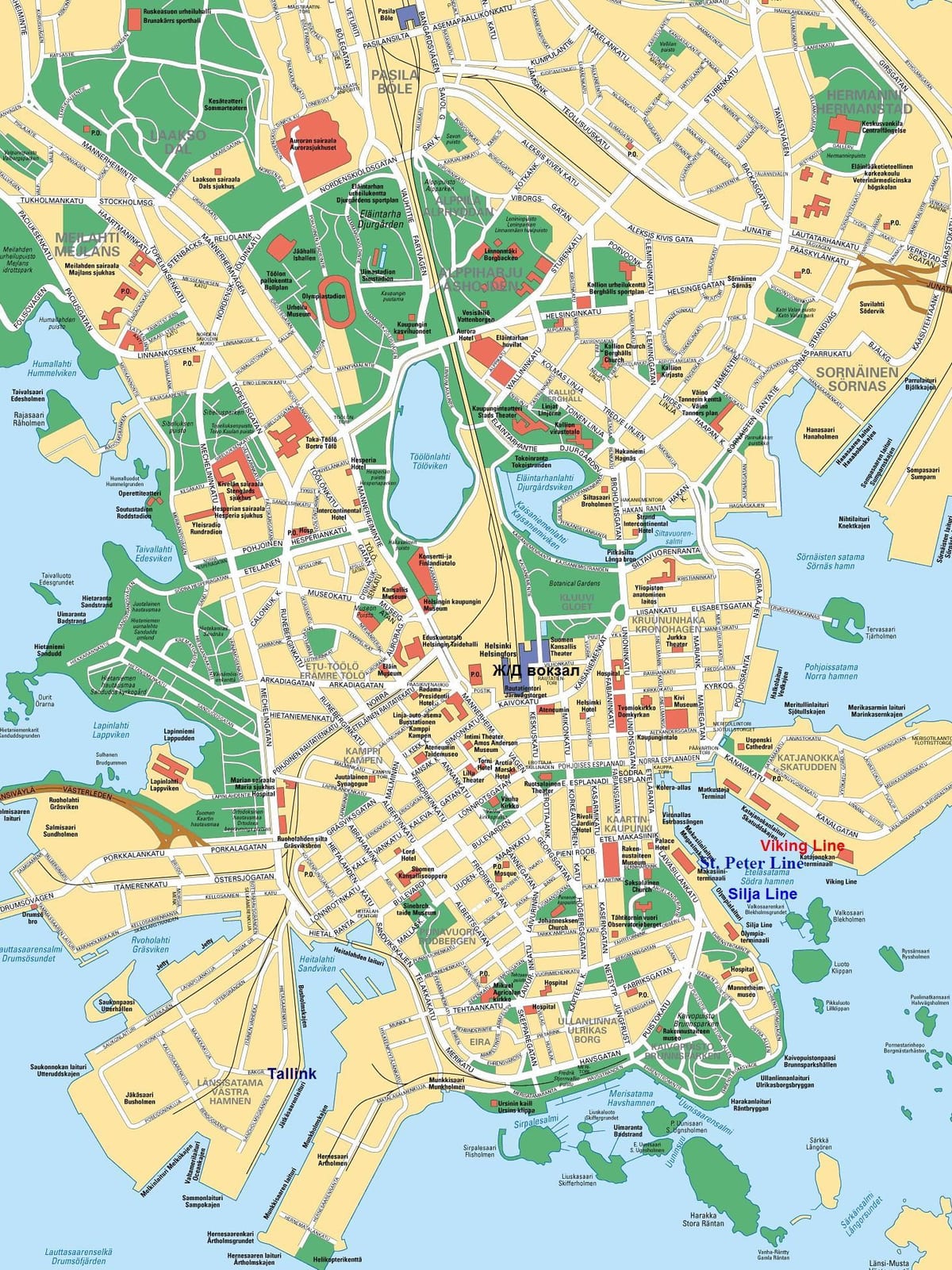 ヘルシンキ市街地図