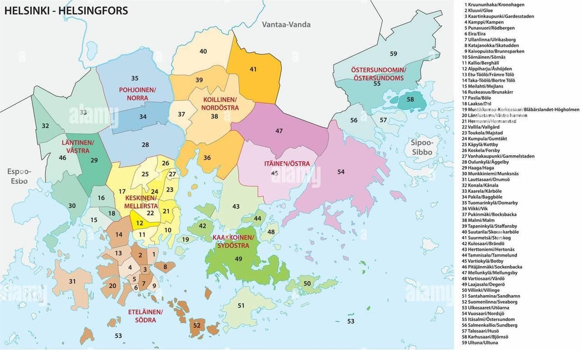 ヘルシンキ周辺地図